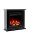Hitense Floor Electric Fireplace 1350W 64.5x23.5cm Black
