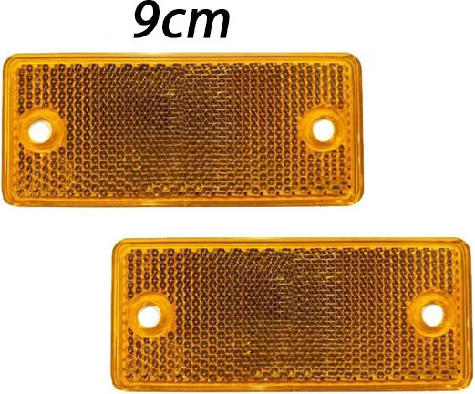 Ανακλαστικό Ορθογώνιο Βιδωτό 9x4cm Σετ 2τμχ Πορτοκαλί