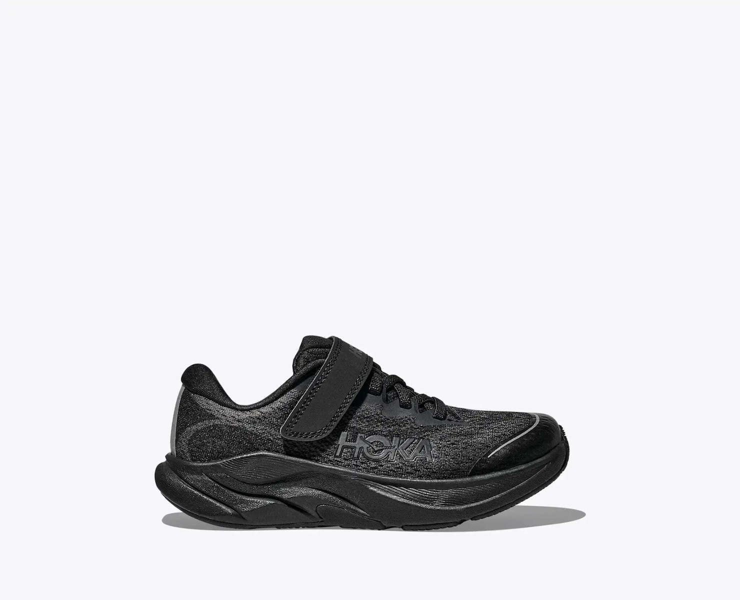 HOKA Rincon 4 Kids Sports Shoes Running With Hoop & Loop Closure Black ...