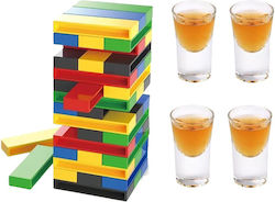 Alista Home Drinking Game Plastic Jenga Tower 4 Shot Glasses 18+ Multicolor