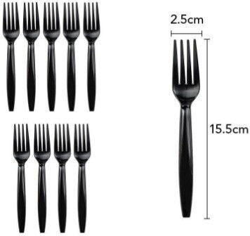 Alista Home Furcițe Pentru Petreceri Negre 10 Bucăți