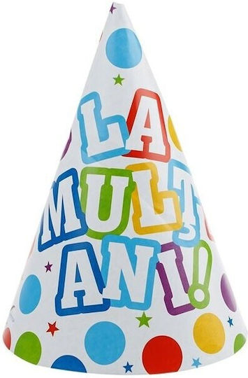 Set 6 Pălării De Petrecere Alista Home Pentru Copii Din Carton 20 X 13.5 Cm Model 4 La Mulți Ani Multicolor