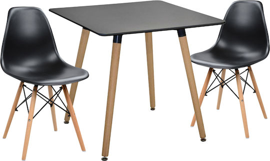 Kitchen Table Twist with 2 Chairs 80x80cm