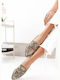 Beige Snake Print Moccasins Decorative Tassel