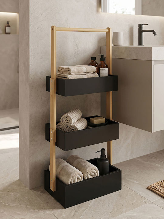 Pakketo Arvy Floor Bathroom Shelf Wooden 32x20x...