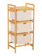 Pakketo Hanev Floor Bathroom Shelf Wooden 44x33x96cm Beige