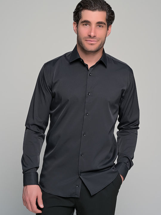 Long Sleeve Shirt in Regular Fit Black
