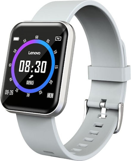 Lenovo E1 PRO Smartwatch με Παλμογράφο (Ασημί)
