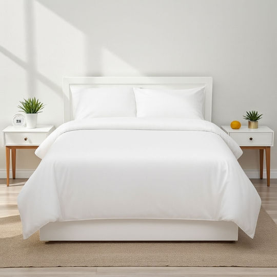 Olia Home Σεντόνι Υπέρδιπλο 220x240εκ. Λευκό