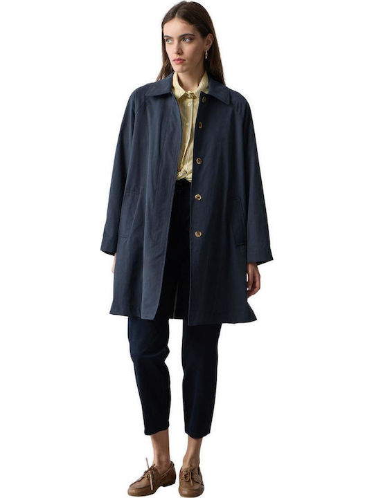 Γυναικεία Μπλε Navy Καμπαρντίνα Oversized