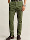 Chino Elastic Trousers in Slim Fit Dark Green