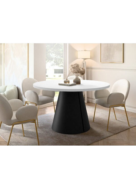 Oswego 165 Round Extendable Wooden White Dining...