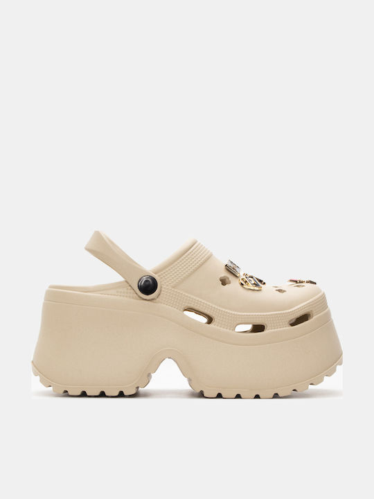 Luigi Women's Clogs Beige