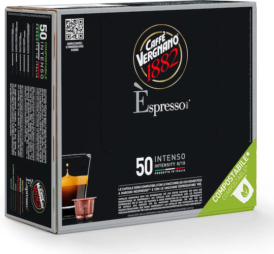 Caffe Vergnano 1882 Capsule Espresso Compatibile cu Mașini Nespresso 50 bucăți