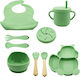 Alista Home Alista Home Baby- und Kinder-Essgeschirr aus Silikon Grünes 6er-Set