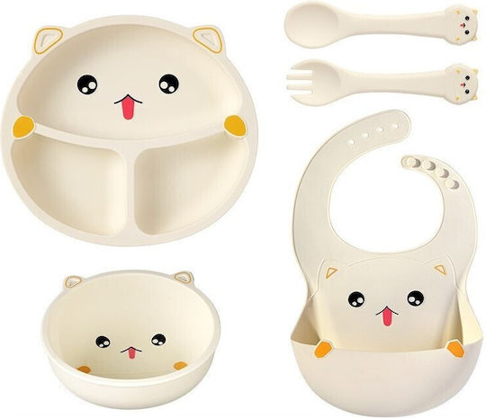 Alista Home Set De Masă Din Silicon Bej 5 Piese Pentru 12+ Luni