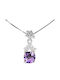 Delicate Beautiful Necklace Natural Amethyst Zirconia 925