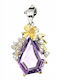 Silver Pendant Natural Amethyst Tanzanite 925