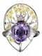 Сребърна Брошка 29.63ct Аметист Сапфир Папийонка
