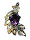 Silver Pendant Amethyst Sapphires Bird