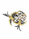 Brooch Silver Birds Natural Pearls Garnets 925
