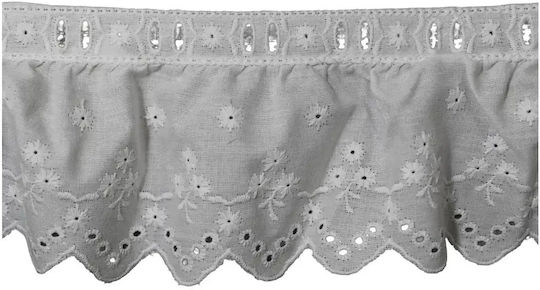 Lace White Embroidery Perforated Daisies Width 8cm Price Per Meter