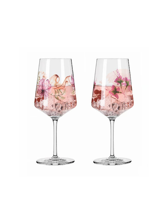 Ritzenhoff Sommersonett #7 & #8 Set Cocktail/Drinking Glasses Made of Crystal in Pink Colour 544ml 2 Pieces