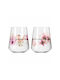 Ritzenhoff Sommersonett #1 & #2 Set White Wine Water Glasses Made of Glass in Pink Colour 500ml 2 Pieces