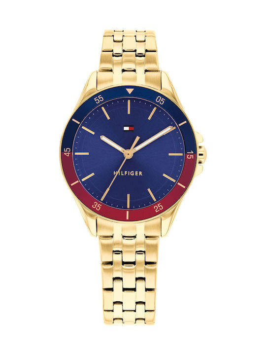 Tommy Hilfiger Herrenuhr mit Metall-Armband Batteriebetrieb