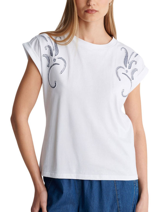 Women's Cotton Short Sleeve Blouse White