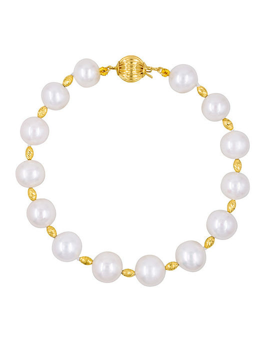 18K Gold Bracelet White Pearl Elements B126821
