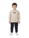 Kids Sweatpants Set Beige-Dark Blue 2 Pieces
