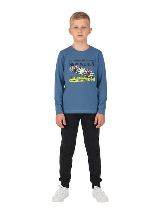 Joyce Kids Sweatpants Set Blue-Black