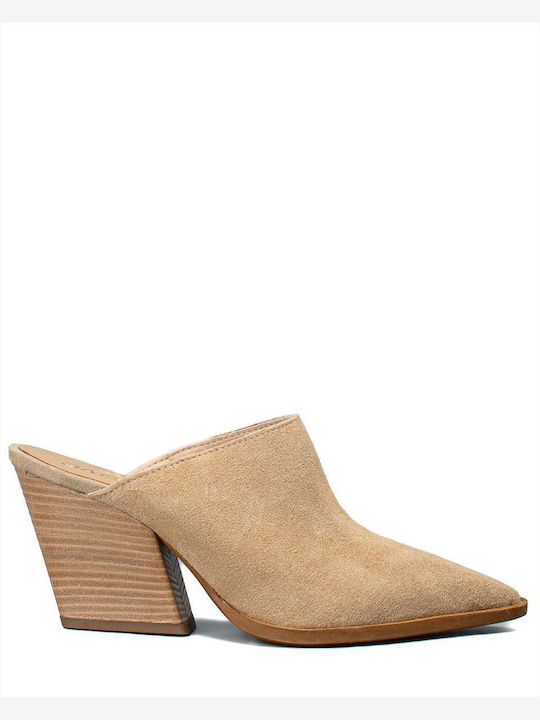 Sante Mules with Heel in Beige Colour