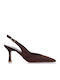 Leather Heels with Medium Heel Brown