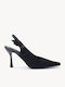 Μαύρες Slingback Γόβες Μυτερή Γραμμή