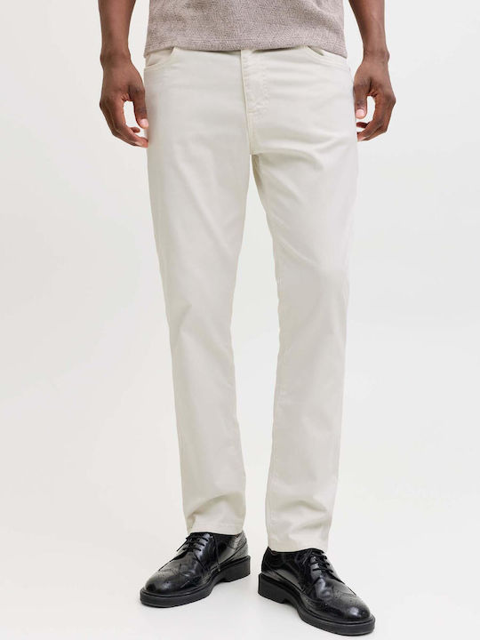 Jack & Jones Παντελόνι σε Ίσια Γραμμή Εκρού