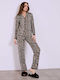 Celestino Комплект Дамски Пижами Animal Print Кафяв
