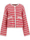 Women's Knitted Cardigan Poppy Red Stripe