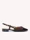 Braune Damen Ballerinas Slingback Mit Riemen Mit Quaderförmiger Spitze