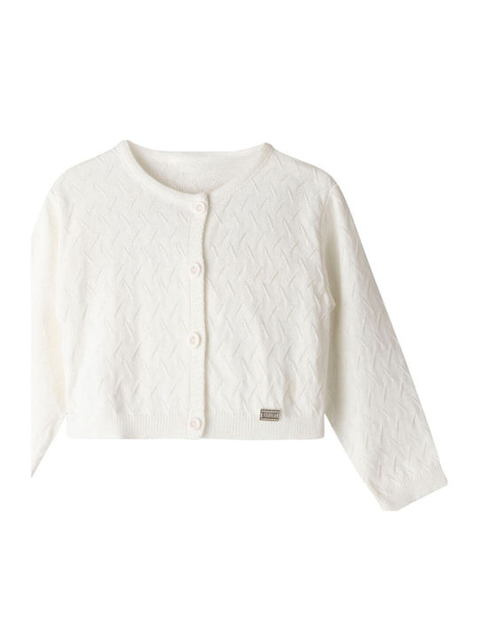 Kinder-Strickjacke Ecru Spring Blossom