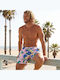 Men's Swimwear Shorts Hibiscus 9084-Pink-XL