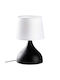 Opviq Gota Table Lamp for E27 Socket with White Shade and Black Base