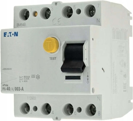 Диференциален Прекъсвач 4P 40A 0,03A Тип A Pf6-40 4 003-A 112933
