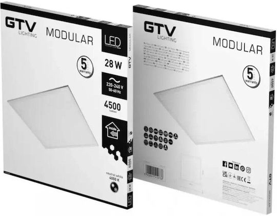Gtv LED Panel 28W With Natural White Light 4000K