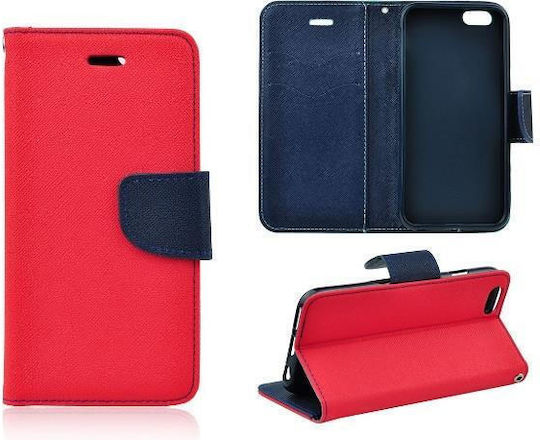 Huawei P40 Lite 5g Θηκη Netone Fancy Diary Book Style Πορτοφολι Κοκκινη Μπλε