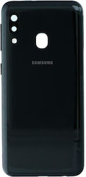 Samsung A202f Galaxy A20e Ersatzabdeckung + Kameraobjektiv Schwarz Original