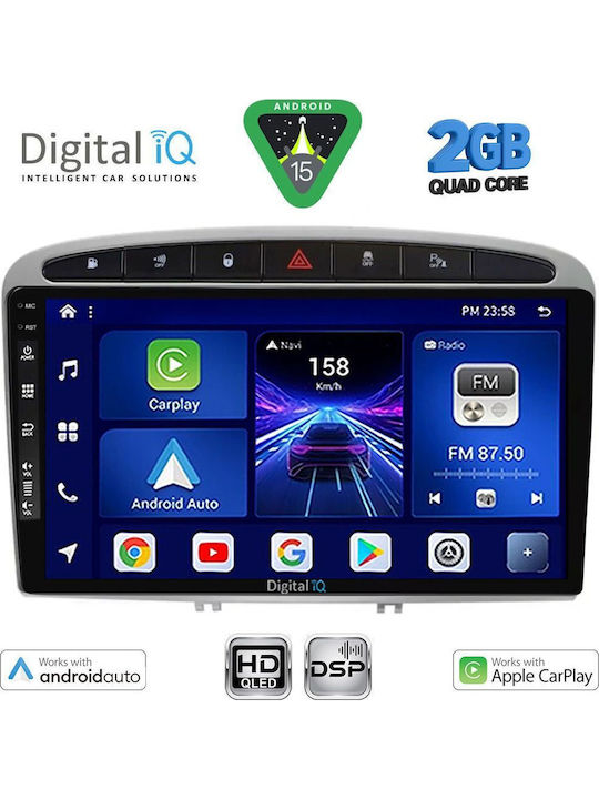 Digital IQ Car Audio System for Peugeot 308 / RCZ 2007-2012 (Bluetooth/USB/WiFi/GPS/Apple CarPlay/Android Auto) with 9" Touch Screen