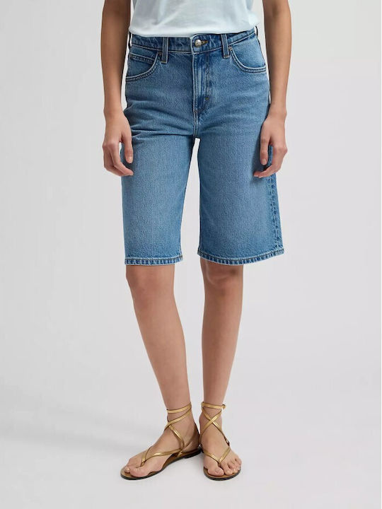 Lee Damen-Bermuda Jean Blau