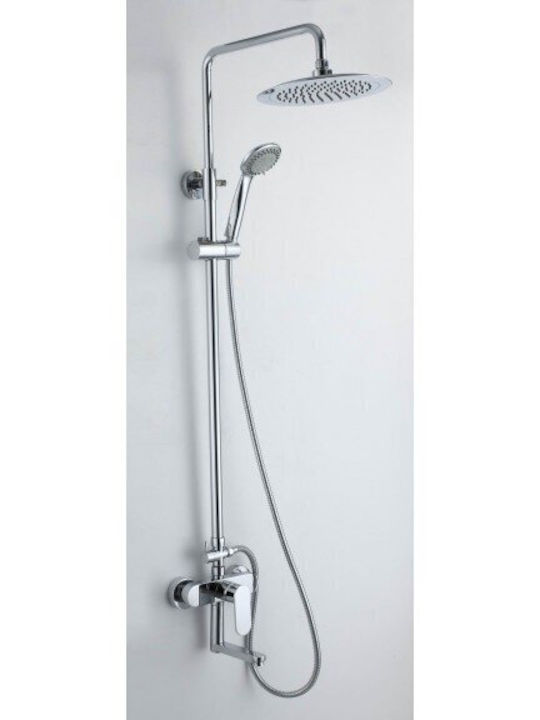 Inter Ceramic Adjustable Shower Column with Mixer Gray